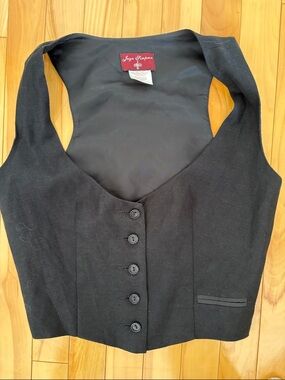 Black Button-Front Women's Vest